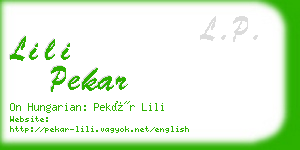 lili pekar business card